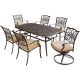 Cambridge Seasons 7-pc Aluminum Outdoor Dining Set with Tan Cushions with Dining Chairs, 2 Swivel Chairs and Table
