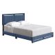 Rest Rite - Shayne Blue Linen Queen Upholstered Platform Bed Frame