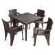 MQ 5-pc Plastic Resin Outdoor Dinning Set in Espresso