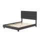 Rest Rite Luna Charcoal Linen Queen Upholstered Platform Bed Frame w/ Slat System