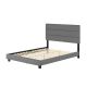 Rest Rite Luna Grey Linen Queen Upholstered Platform Bed Frame with Slat System