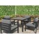 Tortuga Outdoor Lakeview Modern 5-Piece Aluminum Outdoor Dining Set w/ Charcoal Cushions