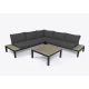 Tortuga Outdoor Lakeview Aluminum Outdoor Sectional Set w/ Charcoal Gray Cushions