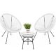 White 3 pc. Plastic Outdoor Bistro Set - SKY5245