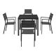 5-Piece Black Square Aluminum Outdoor Dining Table w/ Chairs
