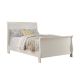 SIMPLE RELAX White Finish Full Size Bed with Solid Wood Headboard
