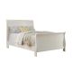 SIMPLE RELAX White Finish Twin Size Bed with Solid Wood Headboard