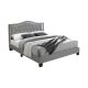 Fabric Upholstered Grey Twin Bed