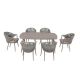Nuu Garden 7-pc Aluminum Outdoor Dining Set with Coffee Cushion