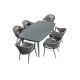 Nuu Garden 7-pc Aluminum Outdoor Patio Dining Set with Grey Cushion
