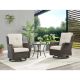 Carolina Brown Wicker Patio Conversation Deep Seating Set with Olefin Beige Cushions