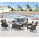 Carolina 4-Piece Gray Wicker Patio Outdoor Conversation Set with Gray Cushions