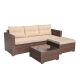 Freestyle Patiorama 4 pc. Wicker Outdoor Sectional Set w/ Beige Cushions