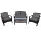 4-Piece Wicker Patio Conversation Set with Gray Cushions ST727B-280