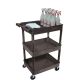 Luxor STC 24 in. 3-Shelf Utility Cart w/ bottle holder in Black