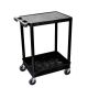 H Wilson STC Series 18 in. W x 24 in. L 2-Shelf Utility Cart, Black