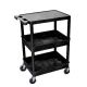 Luxor STC 24-in. 3-Shelf Utility Cart in Black