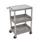 Luxor STC 24 inch 3-Shelf Utility Cart in Gray