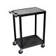 Luxor STC 24 in. W x 18 in. D Flat 2-Shelf Utility Cart - Black
