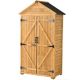 35.4 in. W x 22.4 in. D x 69.6 in. H Brown Wood Outdoor Storage Cabinet