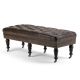 Simpli Home Henley 50 inch Traditional Ottoman Bench in Distressed Brown Bonded Leather