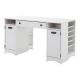 South Shore 53.5 inch White Rectangular 1 -Drawer Writing Desk w/ Shelf