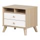 South Shore Yodi 2 Drawer Soft Elm and Pure White Nightstand