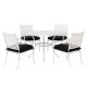 Sunjoy Seattle White 5 pc Metal Lattice Outdoor Dining Set w/ Black Seat Cushions