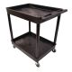 H Wilson TC Series 24 inch W x 32 inch L 2-Tub Shelf Utility Cart, Black