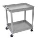 Luxor TC 32 inch Large Tub 2-Shelves Utility Cart - Gray