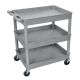 Luxor TC 32 inch Large Tub 3-Shelves Utility Cart in Gray