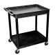 Luxor TC 32 inch 2-Shelf Utility Cart in Black