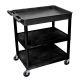 Luxor TC 32 inch 3-Shelf Utility Cart in Black