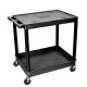Luxor TC 24 inch W x 32 inch D Large Flat Top and Tub Bottom Shelf Utility Cart Black