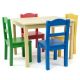 Humble Crew Primary 5-Piece Kids Natural Table and Chair Set