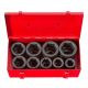 TEKTON 1-in Drive 1-2-in 6-Point Deep Impact Socket Set (9-Piece)