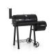 Offset-Design Charcoal Smoker in Black