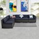 Rattan Outdoor Sectionals Conversation Set Sofas w/ Blue Cushions - THD-PSPV006-B2