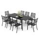 9-Piece Metal Outdoor Patio Dining Set Elegant Stackable Chairs