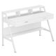 Tribesigns Cassey 47-in. Rectangular White Wood and Metal 2-Drawer Computer Desk with Monitor Stand Riser and Storage Shelves