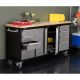 Trinity 72 in. 8-Drawer Black Rolling Mobile Workbench with Stainless Steel Face