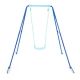 HONEY JOY Outdoor Kids Metal Swing Set with Frame Steel Stand Heavy-Duty Metal A-Frame Blue