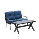 TOP HOME SPACE 2-pc Metal Patio Conversation Set with Blue Cushions - TP00319-B
