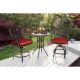 Hanover Traditions 3-pc Aluminum Outdoor Dining Bistro Set w/ Red Cushions and 2-Swivel Chairs