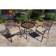 Hanover Traditions Bronze 3-pc Aluminum Outdoor Bistro Set with Natural Oat Cushions