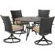 Hanover Traditions 5-pc Wicker Outdoor Dining Set with Tan Cushions