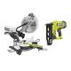 RYOBI 12 in. Sliding Compound Miter Saw w/ LED w/ ONE+ 18V 16-Gauge Cordless AirStrike Finish Nailer (Tool Only)