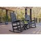 Trex Outdoor Furniture Yacht Club Charcoal Black 3-pc Patio Rocker Set