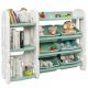 Costway Green Kids Toy Storage Organizer with Bins and Multi-Layer Shelf for Bedroom Playroom