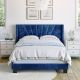 RestRite Vera Light Blue Velvet Queen Upholstered - Platform Bed Frame